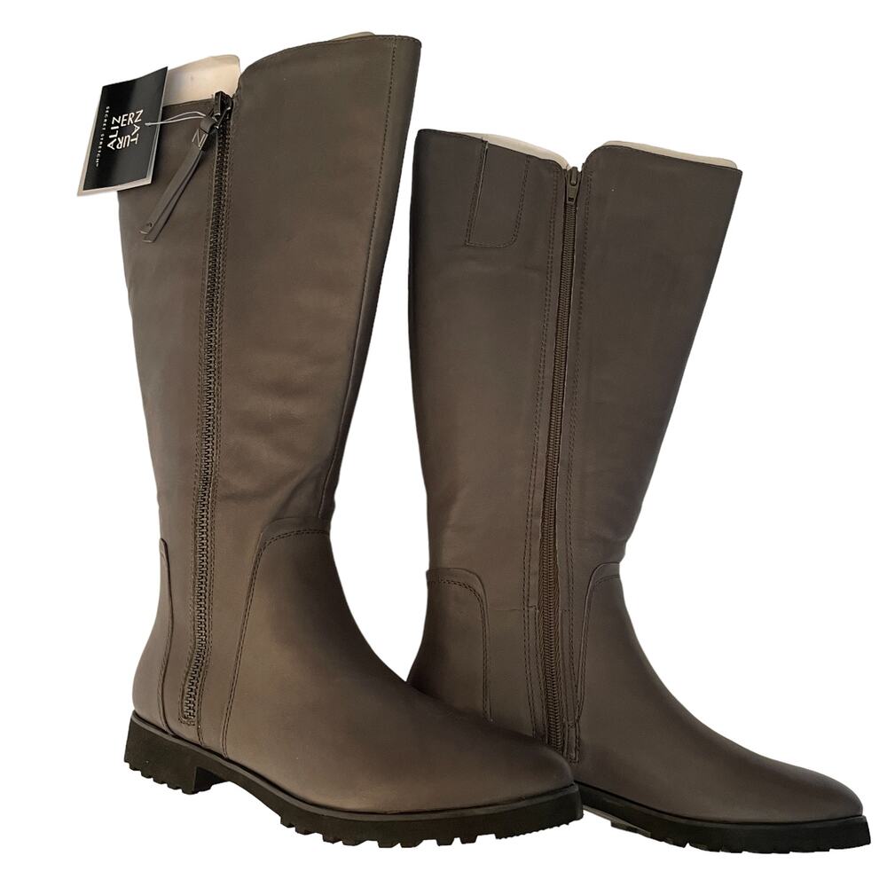 Naturalizer Gray Wide Calf Ridding Boots w/ Side Zips - Size 8.5M (NWT/Box)